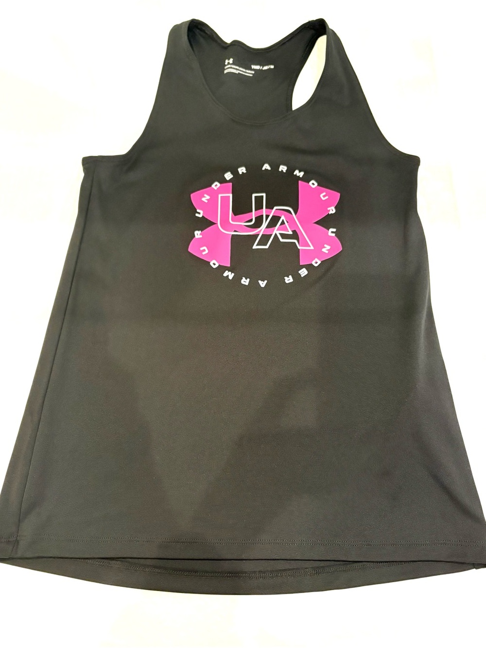 Under Armour Black Tank with Hot Pink UA Emblem
